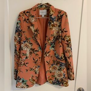 Carolina Belle Floral Blazer - peach and Multicolor